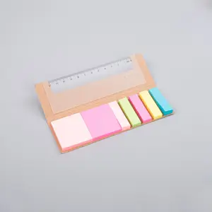Umwelt freundliche billige Kraft abdeckung Mini Smart Sticky Notepad mit Lineal