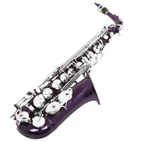Saxophone alto avec finition laquée or, corps en laiton laqué, modèle à clés en nickel ; disponible en plusieurs couleurs