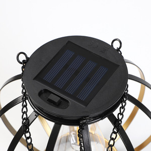 <b>Solar</b> Garden Light Led Portable <b>Hanging</b> Iron <b>Lantern</b> Outdoor Indoor Decor 6V Mono Si Battery Included - Product Image 4