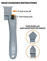 ROLLINGDOG 50459 Réutiliser et remplacer 6 tampons en silicone Kit de 9 outils de calfeutrage en silicone Outils de nettoyage et de raclage