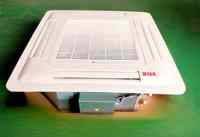 Unité de ventilation de plafond encastrée à cassette avec moteur sans balais 4 voies, filtre HEPA, surveillance à distance, HVAC commercial, faible niveau sonore