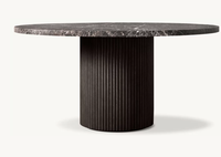 Table à manger de luxe pour villa, 6 places, plateau en marbre ardoise, mobilier de salle à manger, style nordique minimaliste, grande table à manger
