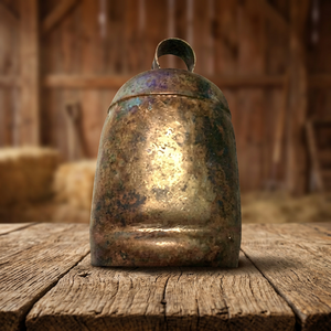 Cloche en bronze antique, ronde, moulée, carillon éolien, objet de collection - Product Image 5