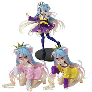 Figurines d'anime en PVC <span class=keywords><strong>Manga</strong></span> Shiro Life 3 styles Robe à manches et uniforme Couronne Oreilles de chat Figurine Décoration de bureau - Product Image 2