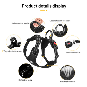 Custom Christmas Reflective Nylon Dog <strong>Harness</strong> Vest Set for Golden Retriever/<strong>Labrador</strong> No Pull Dog Strap <strong>Harness</strong> - Product Image 2