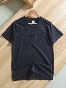 Bán Buôn 240 Gram <span class=keywords><strong>Polyester</strong></span> T-Shirts Của Trung Quốc Đồng Bằng Cổ Điển Cổ Trống Tùy Chỉnh 3D Logo Dập Nổi In Ấn Số Lượng Lớn - Product Image 6