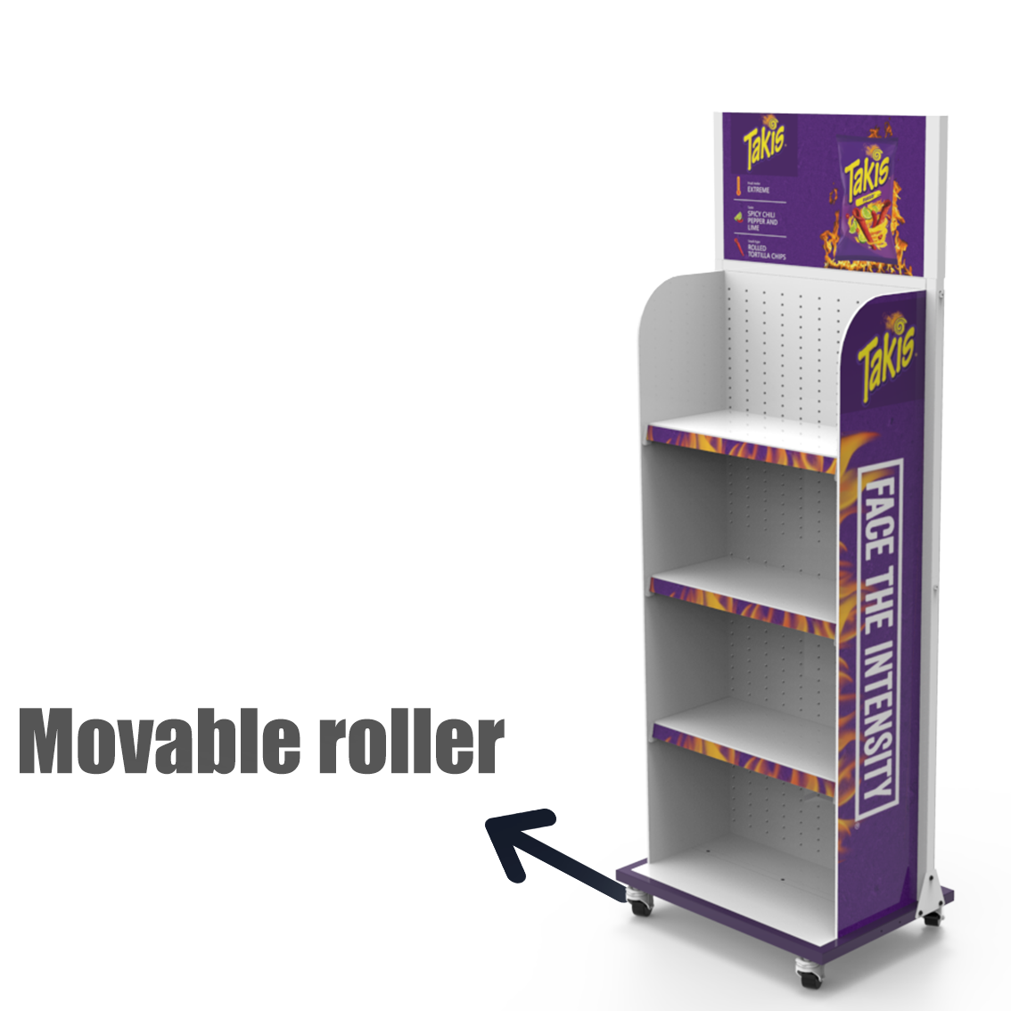 Apache Customized Metal Potato Chip Snack Board Layer Movable Single-sided Display Rack for Stores and Supermarkets — view 4