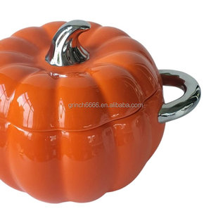 Calabaza Cerámica <span class=keywords><strong>Cocinar</strong></span> Olla Calabaza Utensilios <span class=keywords><strong>de</strong></span> cocina Estofado Calabaza Cerámica Cocotte con tapa Decoración <span class=keywords><strong>de</strong></span> vacaciones Artes y manualidades Regalo - Product Image 4