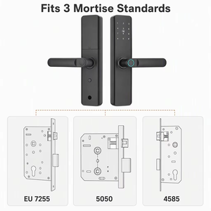 Cerradura Inteligente 5 en 1 Glomarket, Mate, con Huella Dactilar, Teclado, Tarjeta, App, WiFi, Tuya, TTLock, 9 Idiomas, Compatible con 5050, 4585, EU 7255, CE, RoHS - Product Image 3