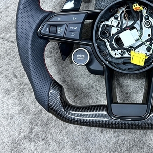 Volant personnalisé avec garniture en cuir noir pour Audi A3 A4 A5 A6 A7 A8 C7 S8 R8 Rs3 RS6 B8 B9 S7 <span class=keywords><strong>RS</strong></span> S <span class=keywords><strong>Line</strong></span> - Product Image 6