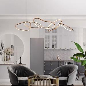 Luxury Modern Minimalist Stainless Steel LED Adjustable Height Personalized Designer Restaurant Chandelier <b>Pendant</b> <b>Light</b> for - Product Image 2