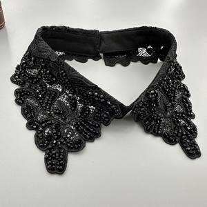 Cuello Falso de Poliéster con Pedrería y Diseño de Bordado de Cuentas, Cuello de Encaje Desmontable, Accesorio de Moda - Product Image 5