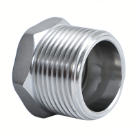 Conector Macho NPT de 3/8'' con Cabeza Hexagonal Forjada Segura y Tuerca de Bloqueo, Roscado de Acero Inoxidable, Ajuste Sanitario Igual, OEM Personalizable