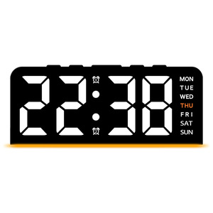 <b>Digital</b> Alarm <b>Clock</b> with Night Light – 3-Level Dimmable Brightness, Dual Alarm, Temperature, Date Display – Bedroom Table <b>Clock</b> - Product Image 1
