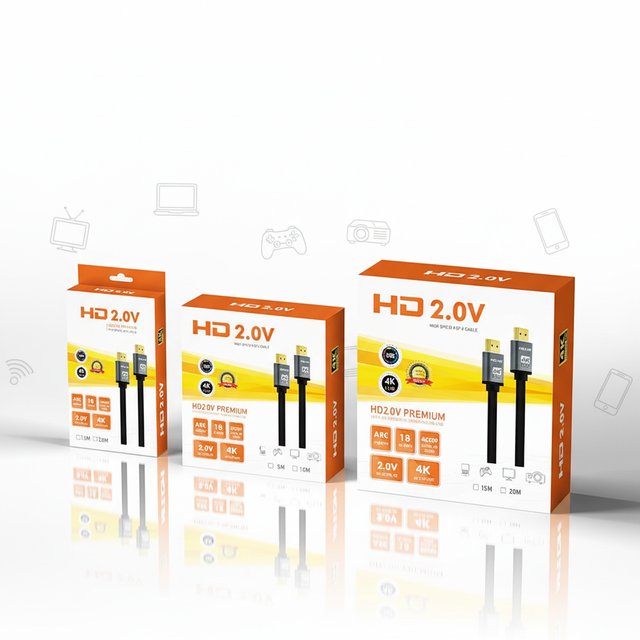 SIPU High Speed 4K 60Hz 3D HDR HDTV Cable Male to Male PVC Jacket 15m & 1.5m Lengths Computer Projector SCart Connector
