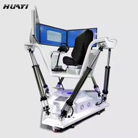 Plataforma de Movimiento de 6 Grados de Libertad con 3 Pantallas Interiores, Simulador de Realidad Virtual, Máquina de Juegos de Carreras de Coches, Metal, Entretenimiento, Educativo, Comercial