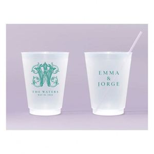 แก้วน้ำแข็งใสสำหรับงานเลี้ยงฉลองแต่งงาน แก้วพลาสติกแบบใช้ซ้ำได้ ทนทานต่อการแตกหัก เหมาะสำหรับใช้ในสนามกีฬา พร้อมของขวัญขึ้นบ้านใหม่พร้อมอักษรย่อ - Product Image 1