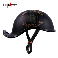 Casque de moto vintage en ABS, demi-casque unisexe pour scooter/vélo électrique, design rabattable, saison printemps/été