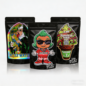 Bolsas de Mylar Personalizadas de 3.5, Bolsas Irregulares con Acabado Mate, Bolsas para Dulces de Fresa Reutilizables, Bolsa de Mylar de 28g, Papel de Aluminio de Grado Alimenticio - Product Image 1