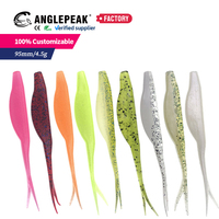 Leurre souple artificiel à queue fendue en PVC, 9 cm, 4,5 g, 10 couleurs, pour eau douce et eau salée, pour la pêche au bar, à la carpe et à la perche