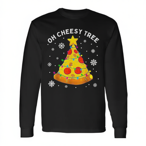 T-shirt à manches longues Oh Cheesy Tree Christmas Pizza Tree - Product Image 2