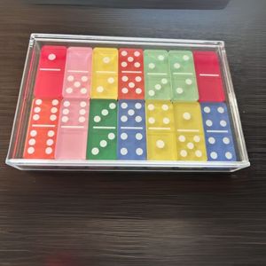 Acrylic Domino Trò chơi thiết lập plexiglass nhựa Domino miếng hiện đại hình học tùy chỉnh - Product Image 2