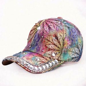 Casquette de baseball unisexe originale en strass, style sportif, 6 panneaux, en tissu polyester/coton courant, vente en gros - Product Image 6