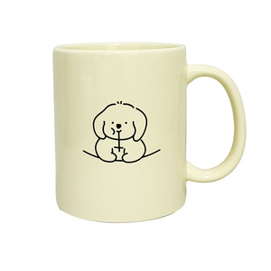 Jolie tasse à café en porcelaine créative avec motif de chaton - Design jaune lait - Cadeau - Product Image 5