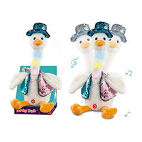 Jouet en peluche électrique musical et lumineux en forme de canard dansant à piles, cadeau pour enfants, vente en gros