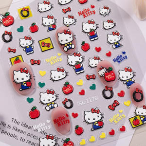 Pink <span class=keywords><strong>Hello</strong></span> <span class=keywords><strong>Kitty</strong></span> 5D Relief Plástico no tóxico 3D DIY Nail Art Stickers personalizables con aplicación <span class=keywords><strong>de</strong></span> belleza <span class=keywords><strong>de</strong></span> gran oferta - Product Image 4