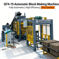 Machine à fabriquer des blocs multifonction QT4-15 avec mélangeur, machine automatique à blocs de béton et de ciment à haute capacité de production