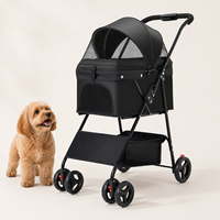 Poussette pour animaux de compagnie pliable portable 360 °   Poussette pour chat et chien avec roues avant pivotantes et amortisseurs, personnalisable OEM