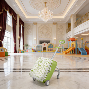 Valigia Cavalcabile 2-in-1 Personalizzata per Bambini con Sedile Pieghevole, Passeggino Bagaglio a Mano in ABS PC - Product Image 3