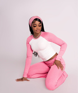 2026 定制女式家居服套装休闲长袖上衣和喇叭裤适合高个女孩两件套女式服装 - Product Image 6