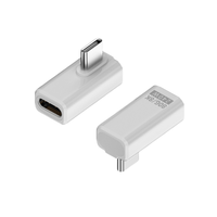 Adaptor DC Aluminium Alloy Fungsi Penuh Tipe-C 80GB Ekstensi Pria Wanita 90 Derajat Siku Sudut Kanan L-USB4.0 untuk Laptop