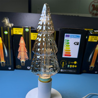 Ampoule LED en forme de sapin de Noël 3D, E26 E27, lumière blanche chaude, décorative, filament vintage en verre, décoration de fête, décoration de la maison