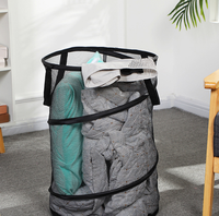 Panier à linge portable PEIQUAN en spirale élastique, grand panier à linge sale en maille de polyester, panier de rangement pour vêtements à domicile