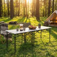 Table pliante professionnelle d'extérieur en alliage d'aluminium, étanche, pour pique-nique, barbecue, équipement de camping