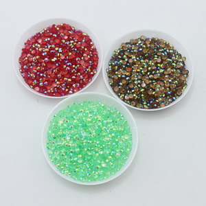 พลอยเทียมเจลลี่หลังแบนทำจากเรซินสีสันสดใสมีกาวแบบทำมือแบบทำมือพลอยเทียมเรซิ่นเพชรแบบหลวมสำหรับตุ๊กตางานฝีมือ - Product Image 1