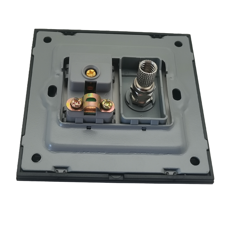 VNX 86*86mm Satellite Socket With TV Socket BS Standard One Gang 10A Socket Silver Brush Meteor Rain Series