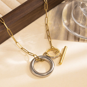 유럽과 미국 티타늄 스틸 목걸이 패션 목걸이 유럽과 미국 반지 고급 감각 펜던트 - Product Image 3
