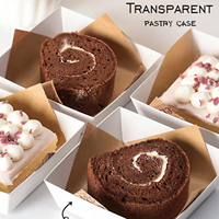 Boîte à dessert en papier écologique personnalisée avec couvercle en plastique transparent haute transparence et système de verrouillage sécurisé pour pâtisserie
