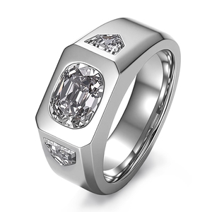 PROVENCE lab grown diamond jewelry real 14k 18k white gold <b>ring</b> Cushion Cut CVD diamond <b>rings</b> for <b>men</b> engagement wedding <b>ring</b> - Product Image 2