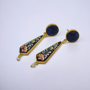 คอลเลคชั่นใหม่ต่างหูออกแบบภาพวาดมือชุบทองสำหรับผู้หญิงและผู้หญิง - Product Image 1