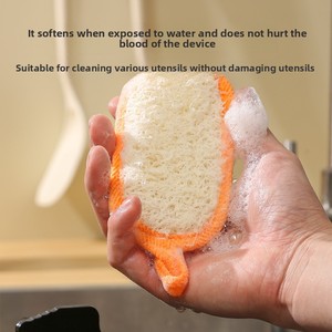 Éponge en loofah pour laver la vaisselle, essuyer la vaisselle dans la cuisine, chiffon de nettoyage ménager, brosse en pulpe de loofah, ustensile de nettoyage - Product Image 4