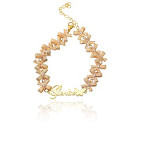 Vente en gros de bracelet avec nom personnalisé pour femme avec nœud papillon cubique en zircon bijoux à bricoler soi-même accessoires pour bracelet