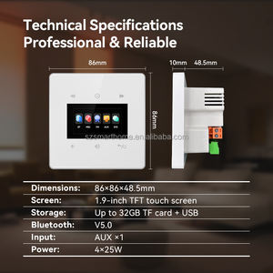 4인치 터치스크린 스마트 앰프 벽걸이형 음악 플레이어 및 천장 스피커 배경 음악 스마트 홈 장치 - Product Image 6