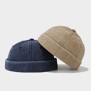 Brimless <b>Hats</b> for <b>Men</b> Womens <b>Mens</b> Vintage <b>Beanie</b> Cap Washed Cotton Rolled Cuff Harbour <b>Hat</b> Promotion Gift Comfortable - Product Image 3