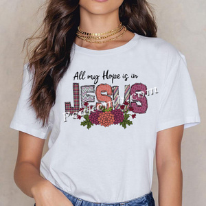All My Hope Is in Jesus Prints Transfer Iron on Western Christian Design Prensa de calor Sunflower Hope Transfer Western Jesus DTF - Product Image 1