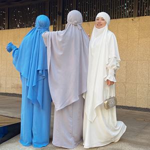 Loriya una capa Khimar largo Hijab mujeres musulmanas una pieza oración Jilbab bufanda islámica Niqab <span class=keywords><strong>Jazz</strong></span> Abaya pañuelo para la cabeza - Product Image 5